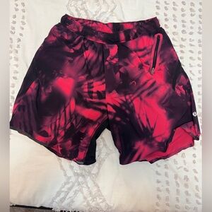 Lululemon vintage pink and Black Athletic Shorts medium.